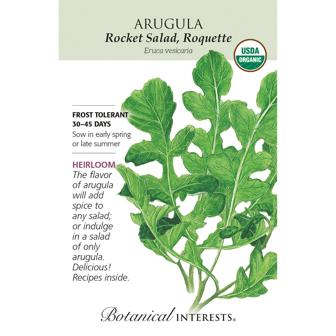 Arugula, Rocket (Organic, Heirloom) Botanical Interests Seeds