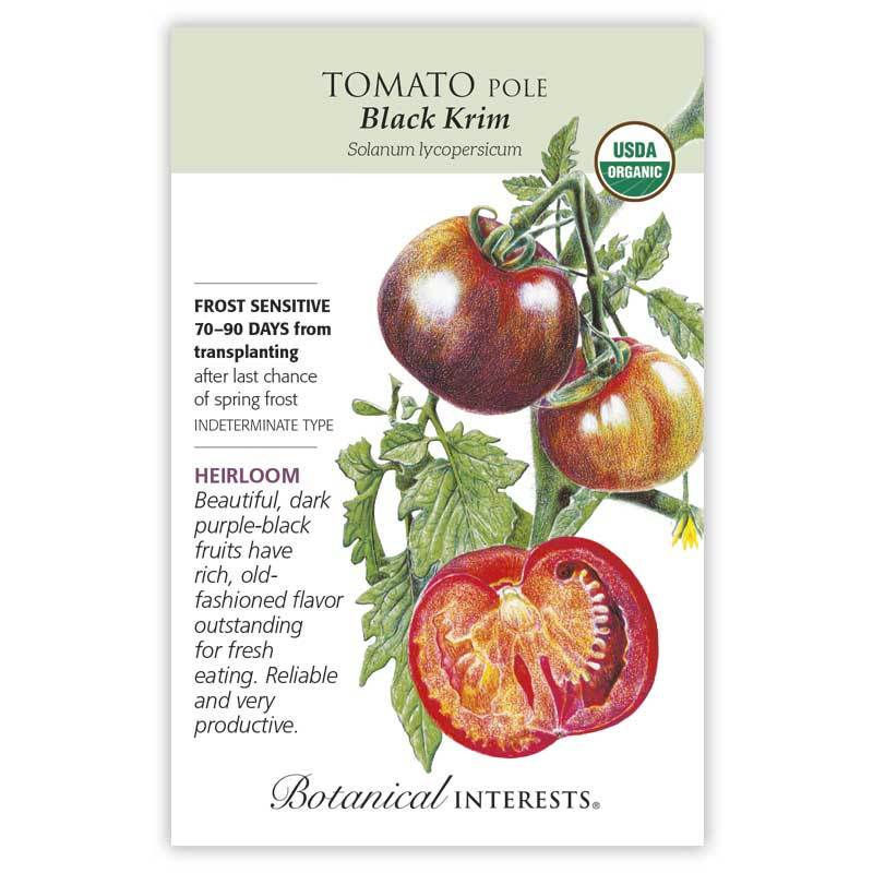 Tomato, Botanical Interests Black Krim Pole Seeds Organic (Heirloom)