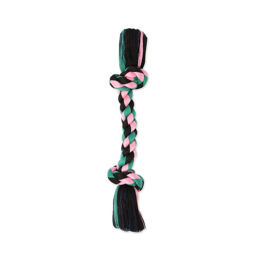 Mammoth Flossy Chews 2-Knot, Bones Color Rope Large Dog Toy, 14"