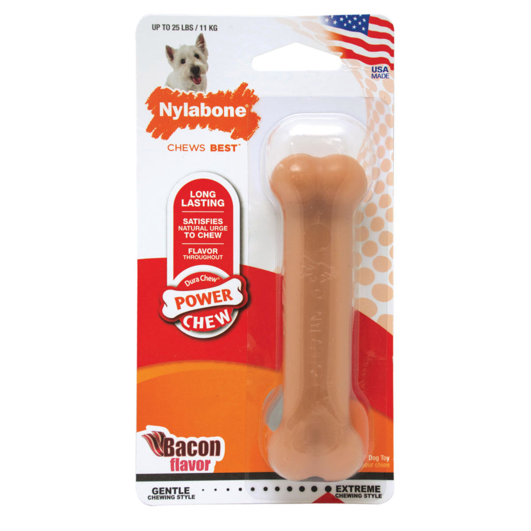 Nylabone Power Chew Durable Dog Chew Toy, Bacon Flavor, Regular Size