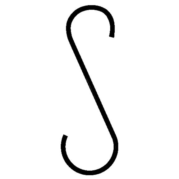 Border Concepts S Hook, Black, 18 Inches