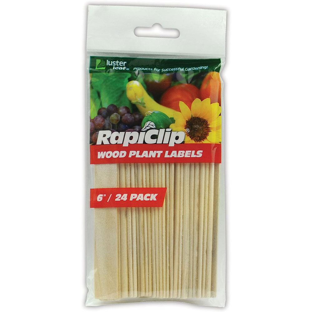 Luster Leaf, Rapiclip Wood Plant Labels, 6", 24pk