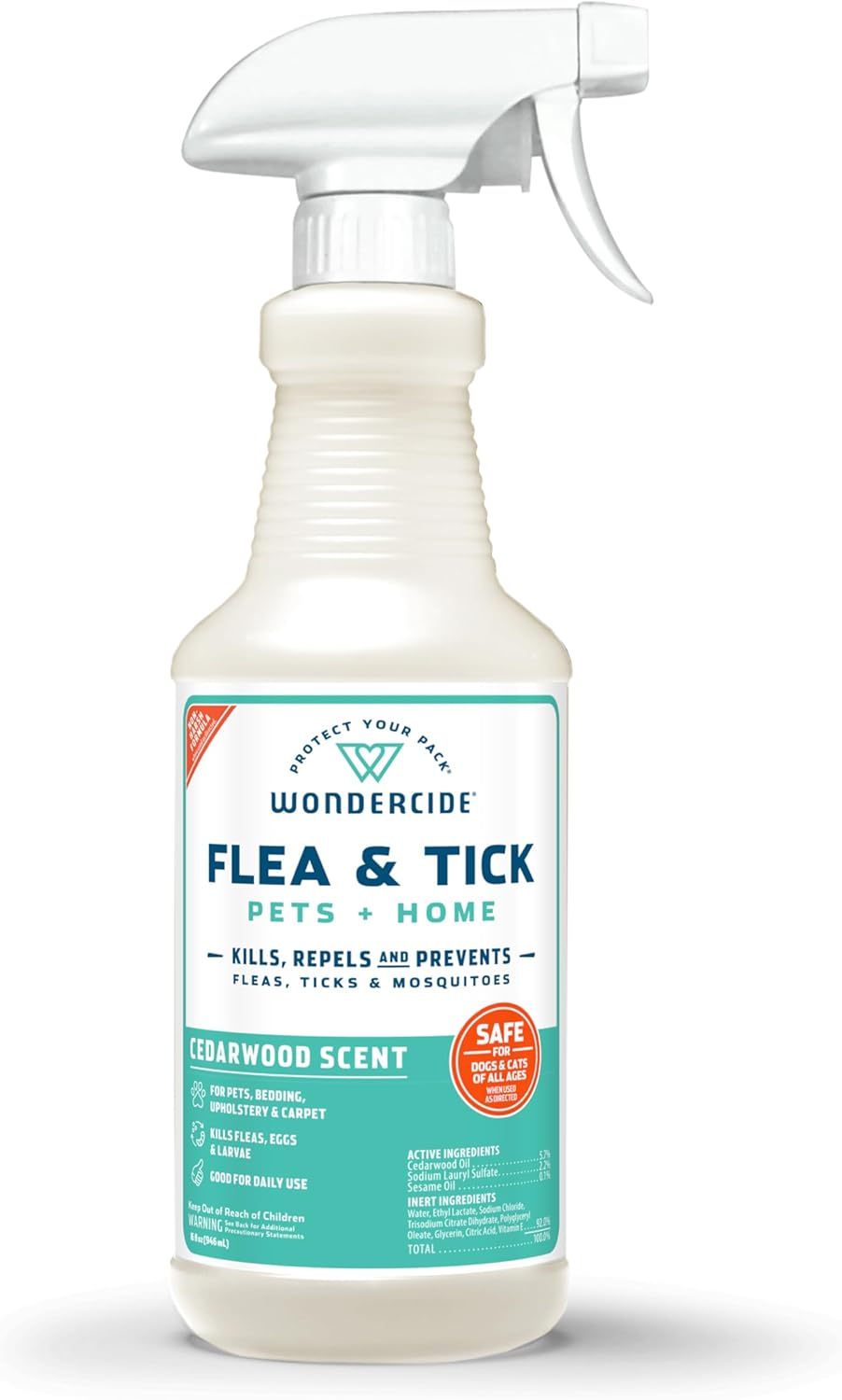 Flea & Tick Spray, Cedarwood, 16oz.