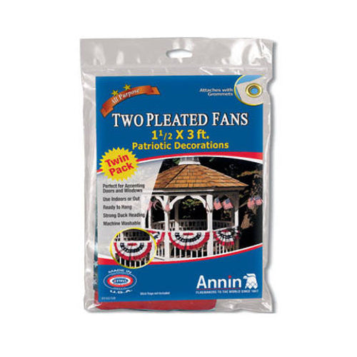 Annin Pleated American Flag Mini Fan, Twin Pack, 3'