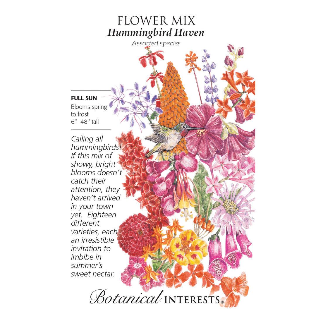 Flower Mix, Hummingbird Haven Botanical Interests Seeds (LG)