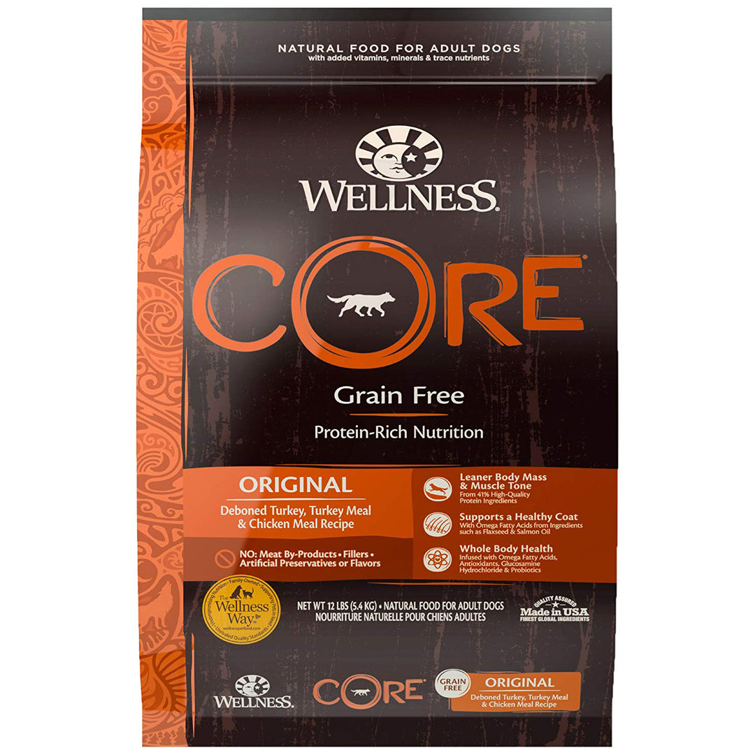 Wellness CORE Grain Free Original Turkey Adult Dog Food, 12 LB