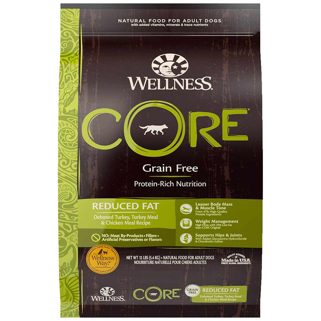 Wellness CORE Grain Free Reduced Fat Turkey Adult Dog Food, 12 LB