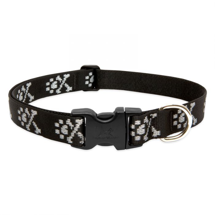 Lupine Dog Collar, 1" Wide, 16"-28" Adjustable Neck, Bling Bonz