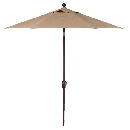 Push Button Tilt 7.5 ' Market Umbrella, Bronze Finish, Sesame Linen Fabric