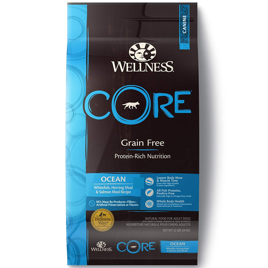 Wellness CORE Grain Free Ocean Whitefish Adult Dog Food, 22 LB