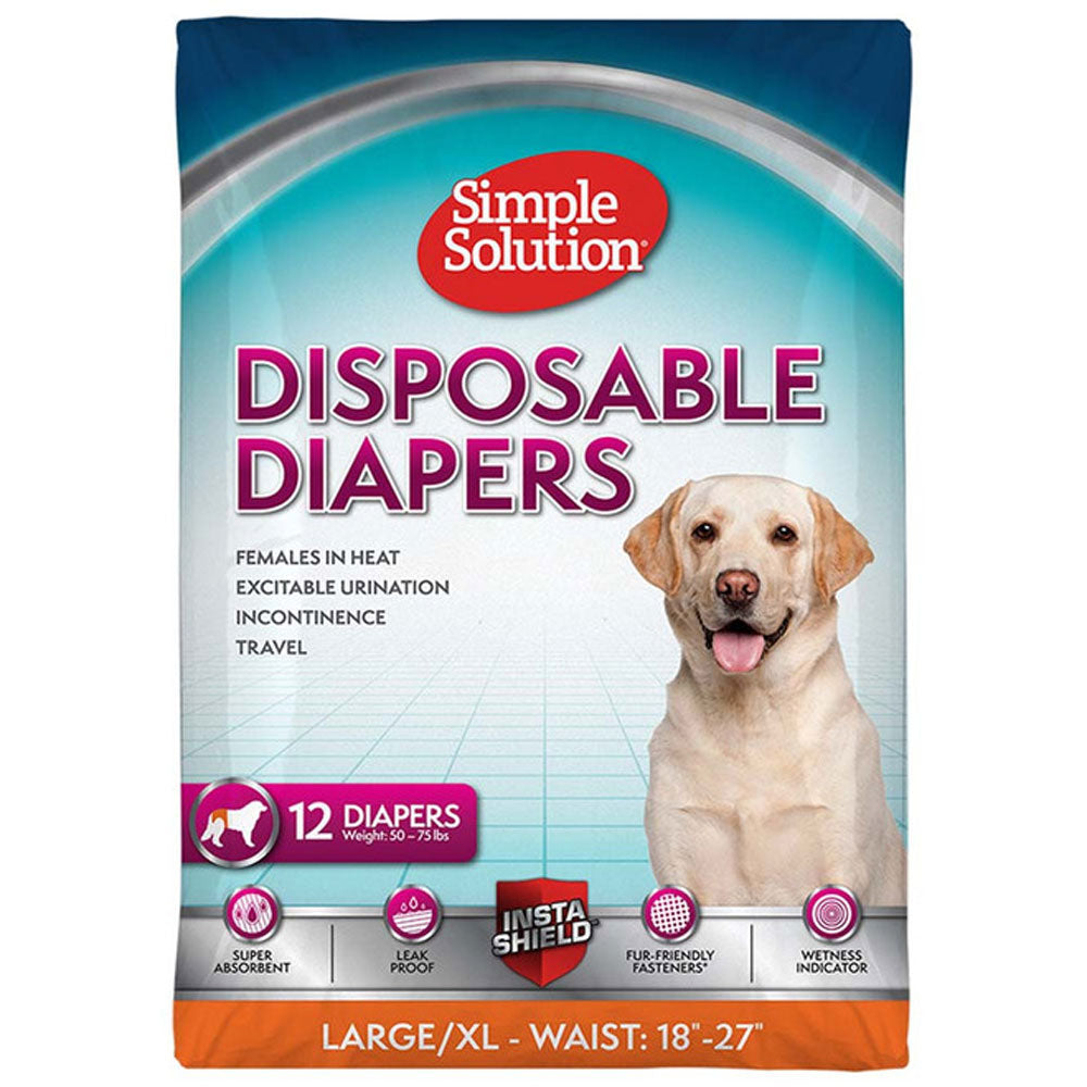 Simple Solution, Pupsters Disposable Diapers, Large