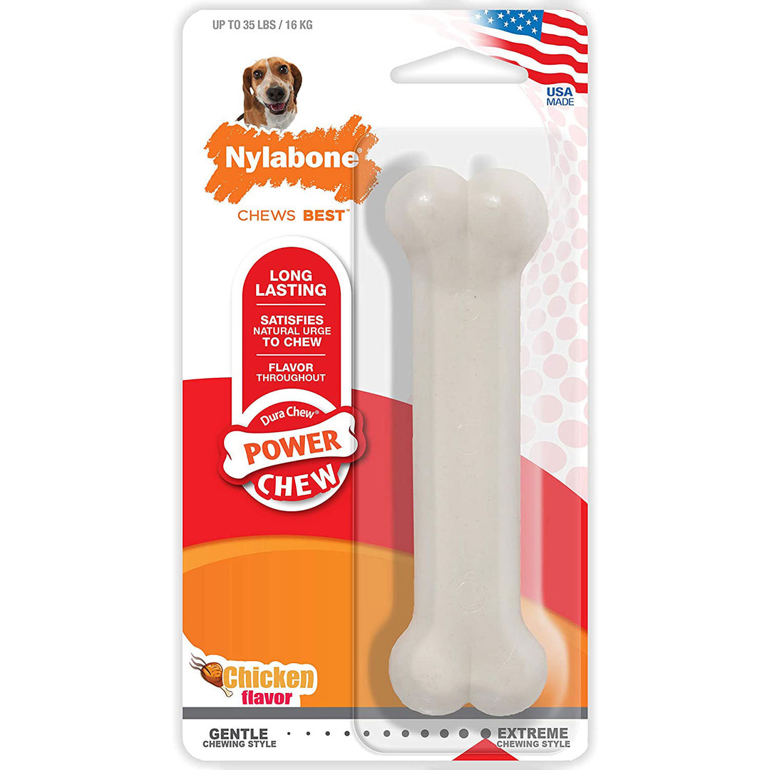 Nylabone Power Chew Durable Dog Chew Toy, Chicken Flavor, Wolf Size