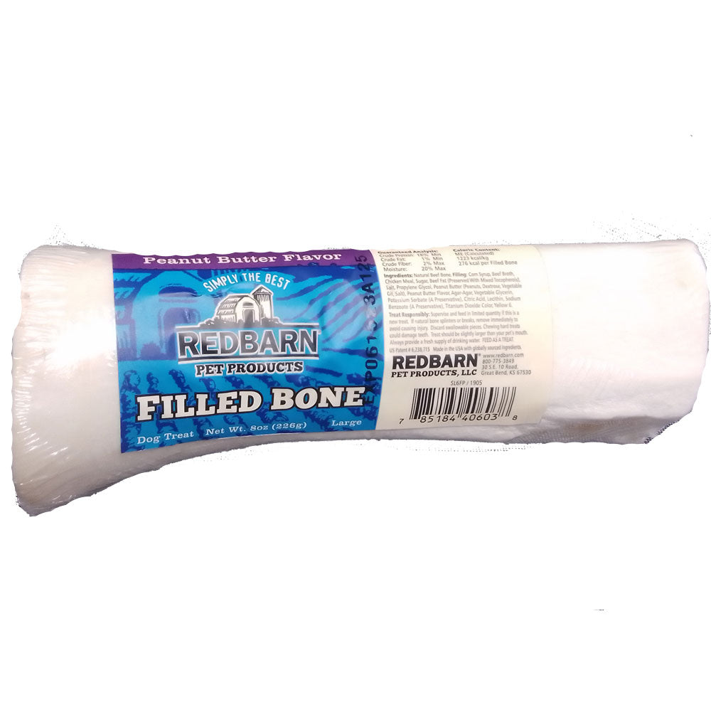 Red Barn, Filled Bone, Peanut Butter Flavor, Large