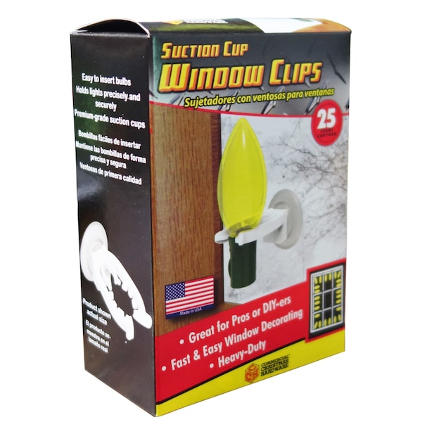 Suction Cup Window Clip, 25ct