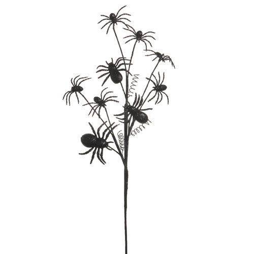 Glittered Spider Spray 28"