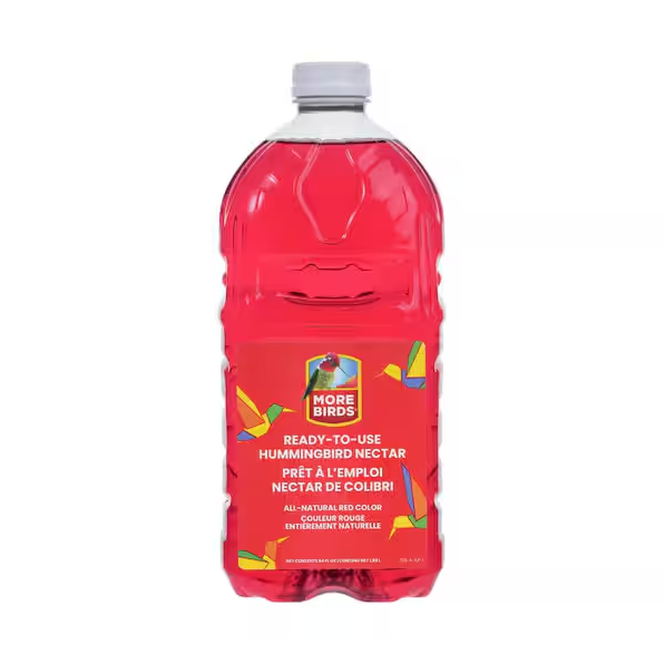 More Birds, 64oz Ready-to-Use Hummingbird Nectar, All-Natural Red Color