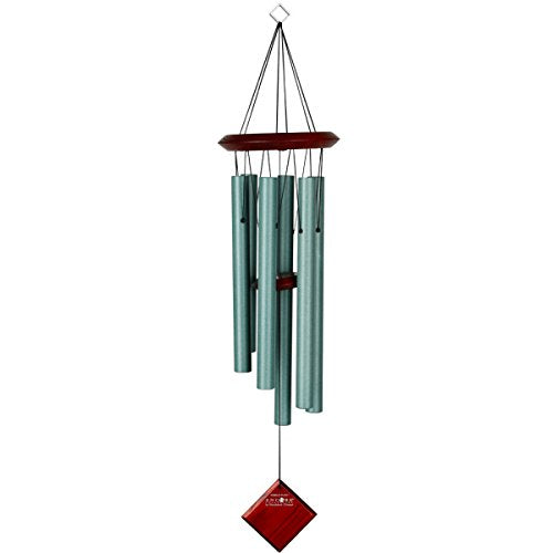 Woodstock Chimes of Pluto Verdigris Chime, Dark Wood