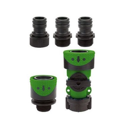 Gilmour Green Thumb Poly Full Flow Quick Connector Hose End and Faucet Set