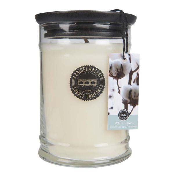 Bridgewater White Cotton 18 oz Large Jar Candle