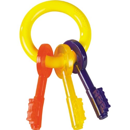 Nylabone Just For Puppies Key Ring Bone Puppy Dog Teething Chew Toy, Small
