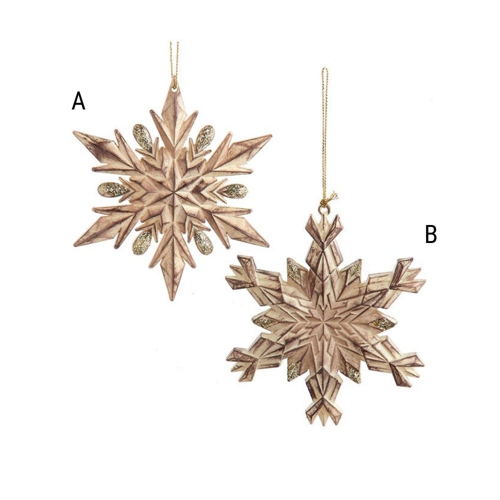 Distressed Glitter Snowflake Ornament, Assorted and Sold Separately