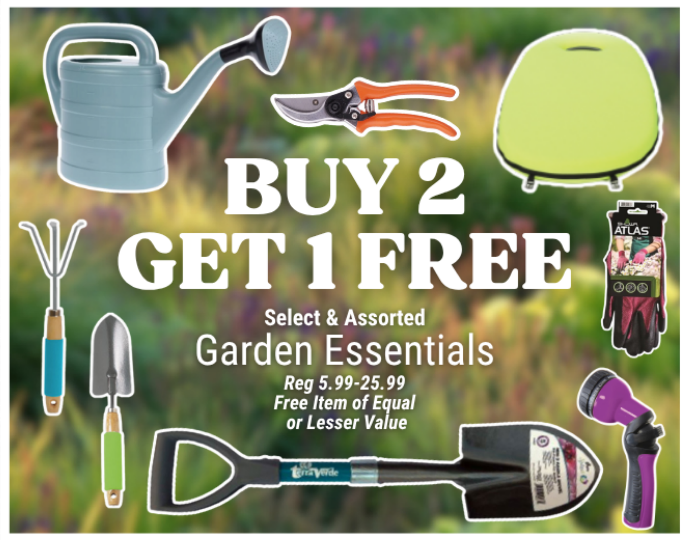 Buy 2 Get 1 Terra Verde Wood Handled Garden Tools