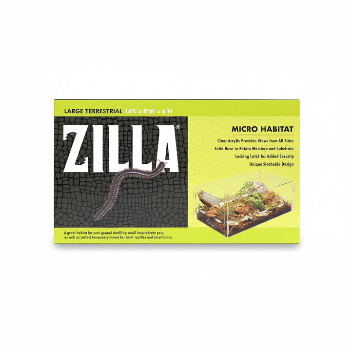 Zilla Micro Habitat Terrariums with Locking Latch Terrestrial, Large