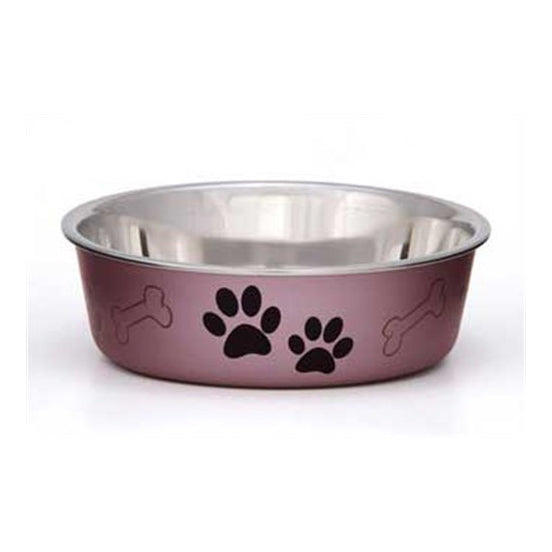 BELLA BOWLS DOG BOWL, METALLIC, SMALL