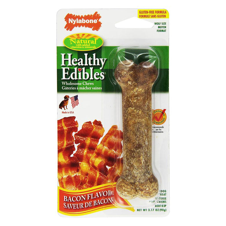 NYLABONE HEALTHY EDIBLES BACON FLAVOR - WOLF SIZE