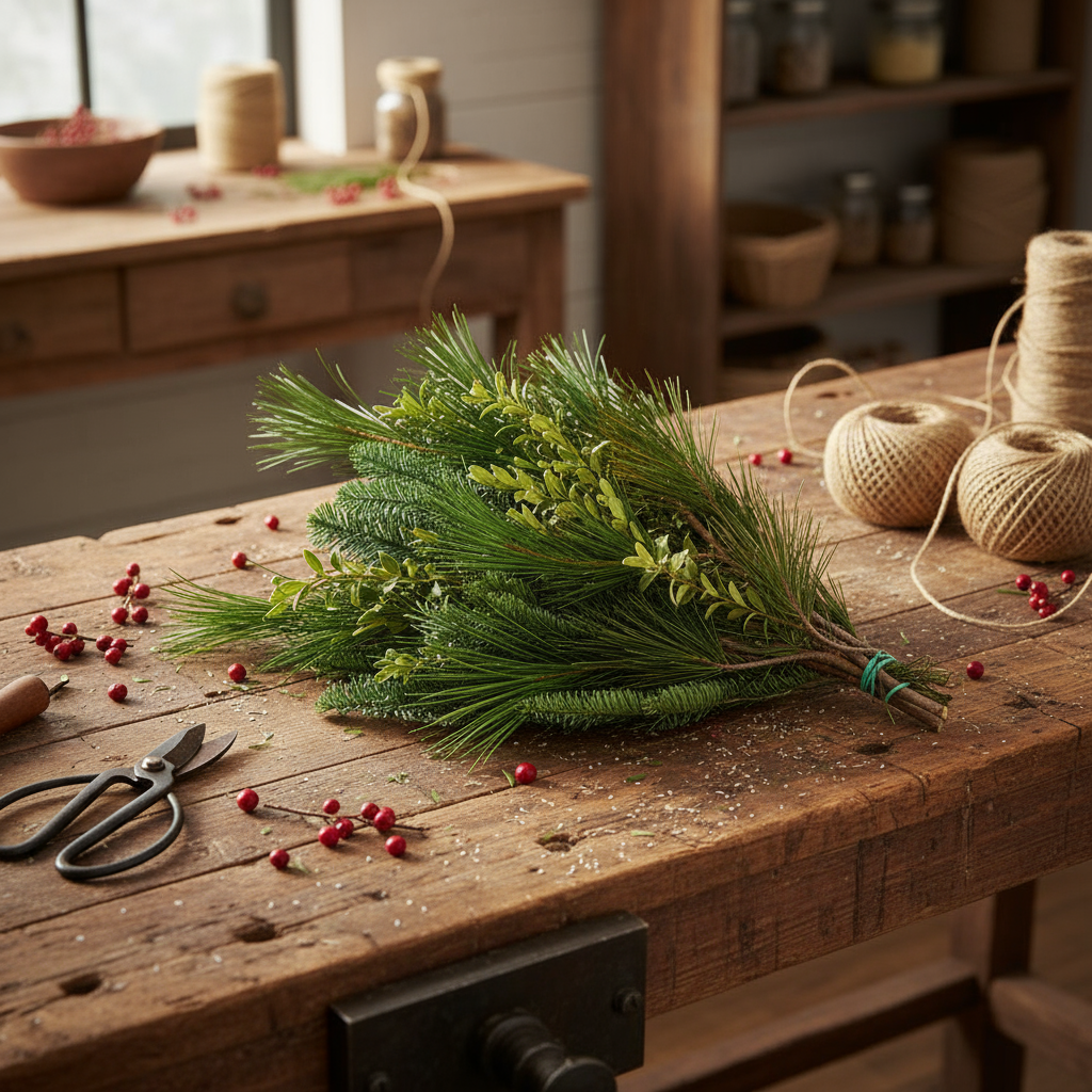 Mixed Green Winter Bouquet