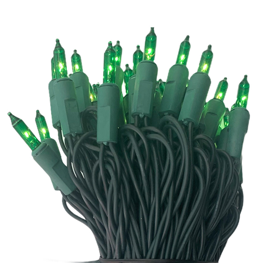 Holiday Bright Lights Commercial Grade Light Set, 105-Lights, 48-Feet Length, Green Bulbs