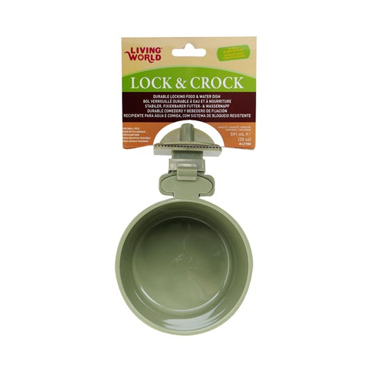 Living World Lock & Crock Dish, Olive Green, 20 oz.