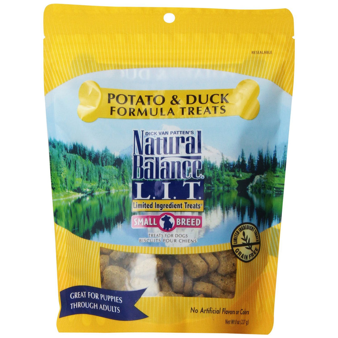 NATURAL BALANCE, POTATO AND DUCK FORMULA DOG TREATS, 8 OZ.