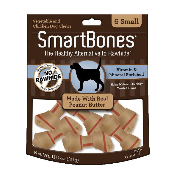 SMARTBONES PEANUT BUTTER SMALL 6 PACK