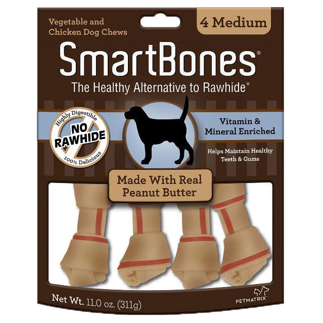 SMARTBONES PEANUT BUTTER MEDIUM 4 PACK