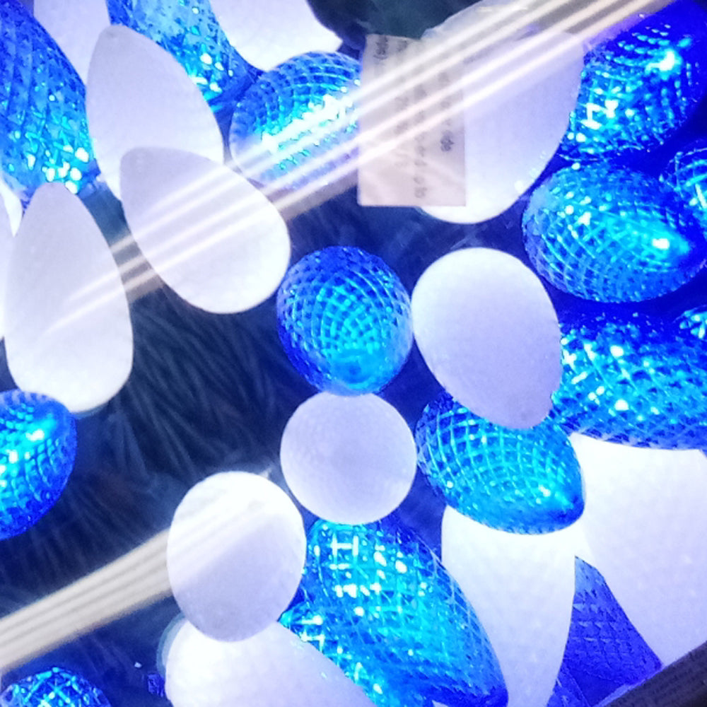 Holiday Bright Lights, 100 LED Lights, 50' Roll, Blue & Pure White, C9