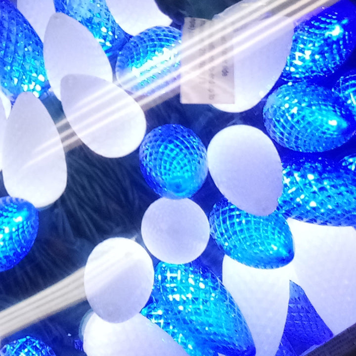 Holiday Bright Lights, 100 LED Lights, 50' Roll, Blue & Pure White, C9