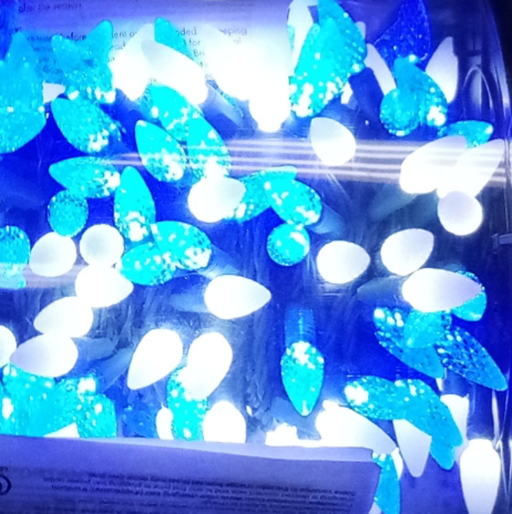 Holiday Bright Lights, 200 LED Lights, 100' Roll, Blue & Pure White, C6