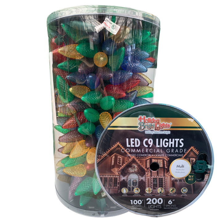 Holiday Bright Lights® LED C9 Commercial Grade 200 Lights/100 Ft. Reel, Multicolor