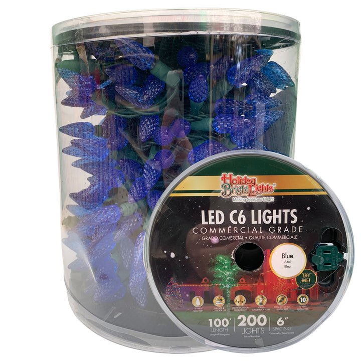 Holiday Bright Lights® LED C6 Commercial Grade 200 Lights/100 Ft. Reel, Blue