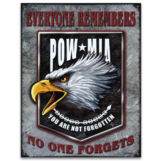 POW MIA Eagle Metal Sign