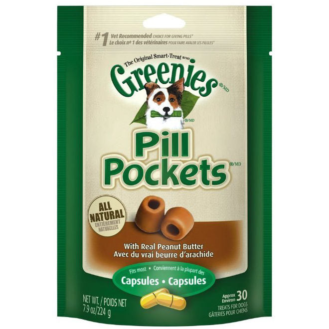 GREENIES PILL POCKET CAPSULES PEANUT BUTTER, 7.9 OZ.