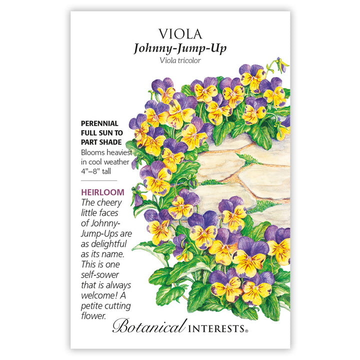 Viola, Johnny-Jump-Up Heirloom Botanical Interests Seeds