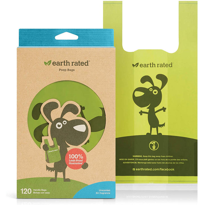 Earth Rated Easy-Tie Handle Poop Bags, Unscented, 120-Count