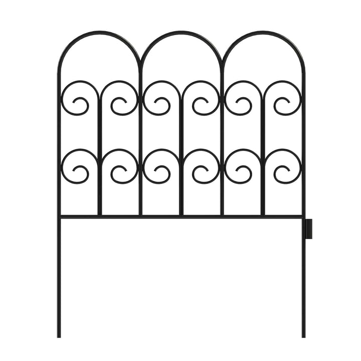 Garden Zone Jasmine No Dig Decorative Border Fence Section, Black, 18 in. x 16 in.