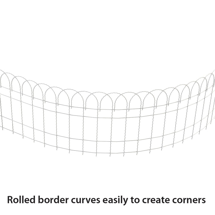 Garden Zone Scroll Top Rolled Garden Border, White, 14 in. x 20 ft.