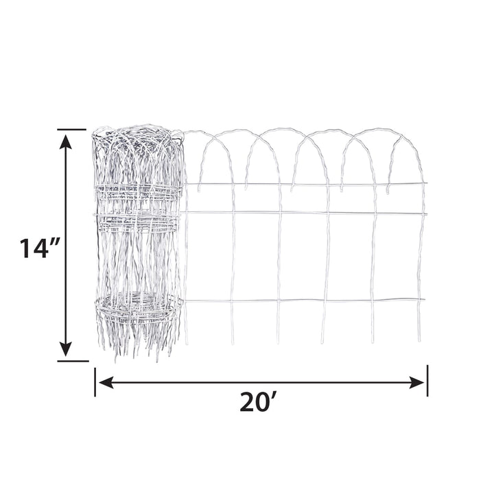 Garden Zone Scroll Top Rolled Garden Border, White, 14 in. x 20 ft.