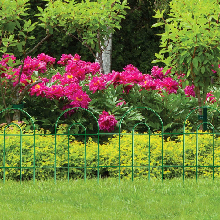 Garden Zone Round Folding Fence Garden Border, Green, 24 in. x 10 ft.