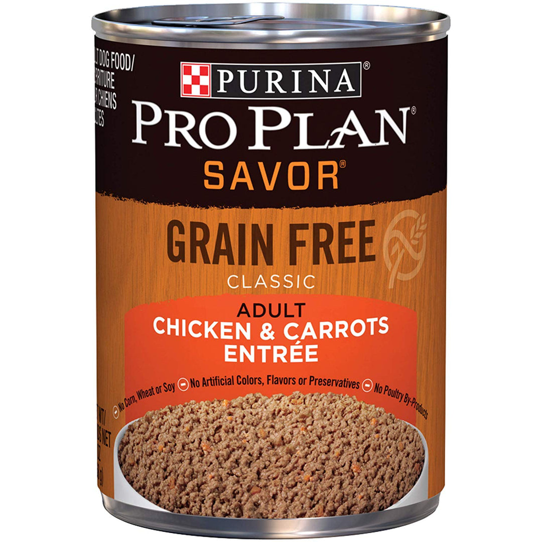 Purina Pro Plan Savor Grain Free Adult Chicken & Carrots Entrée, 13 oz. Canned Dog Food
