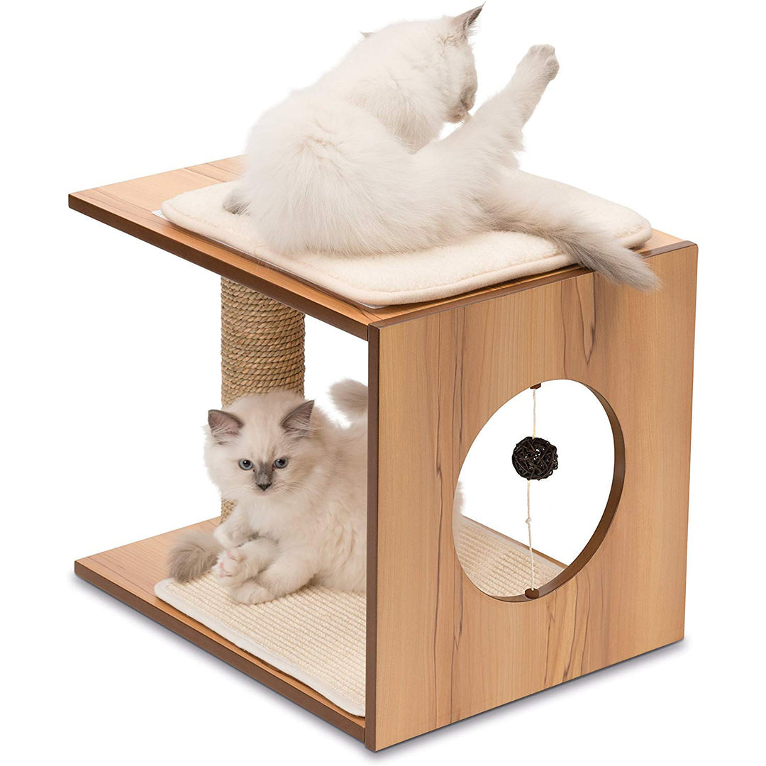 Vesper V-Stool Cat Furniture, Walnut